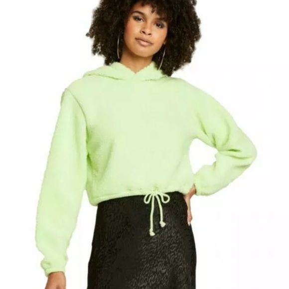 Wild Fable Lime Green Hoodie Crop Size XS